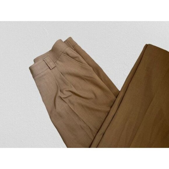 ANTHRPOLOGIE Vintage-Inspired Taupe Pants Pleated Front Belt Loops Size 12 - Picture 7 of 10
